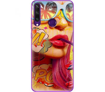 Силіконовий чохол BoxFace Huawei Y6p Yellow Girl Pop Art (40017-up2442)