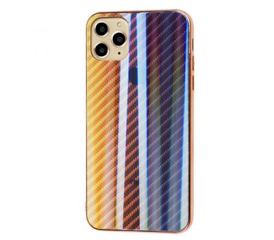 Чохол для iPhone 11 Pro Max Carbon Gradient Hologram золотистий