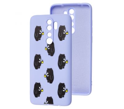 Чохол для Xiaomi Redmi Note 8 Pro Wave Fancy bears with tea / light purple