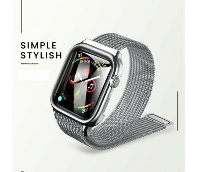 Ремінець для Apple Watch Usams Magnetic Loop 44mm сріблястий