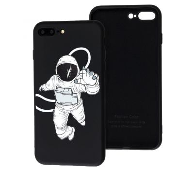 Чохол для iPhone 7 Plus / 8 Plus Liquid "космонавт" чорний