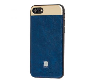 Чохол для Phone 7/8 Top-V еко-шкіра з металевою вставкою синій