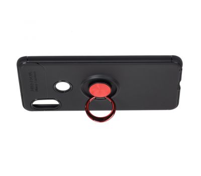 Чохол для Huawei P Smart Plus Deen ColorRing з кільцем чорний / червоний 2045740