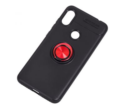 Чохол для Xiaomi Redmi Note 6 Pro Deen ColorRing з кільцем чорний/червоний 2049286