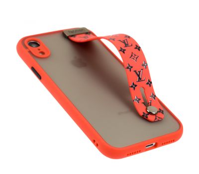 Чохол для iPhone Xr WristBand LV червоний/чорний 2053061
