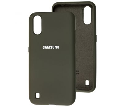 Чохол для Samsung Galaxy A01 (A015) Silicone Full темно-оливковий
