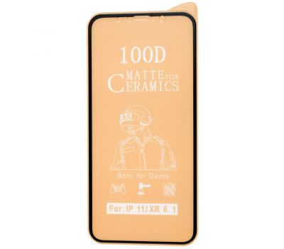 Захисне скло для iPhone Xr / 11 ceramics 100D мат чорне (OEM)