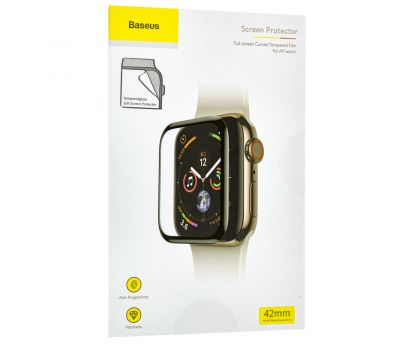 Захисне скло Apple Watch Baseus Full-Screen Curved Tempered Film 42 mm чорне 2086728
