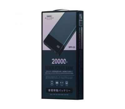 Зовнішній акумулятор Power Bank Remax RPP-131 Renor 20000 mAh dark gray 2105444