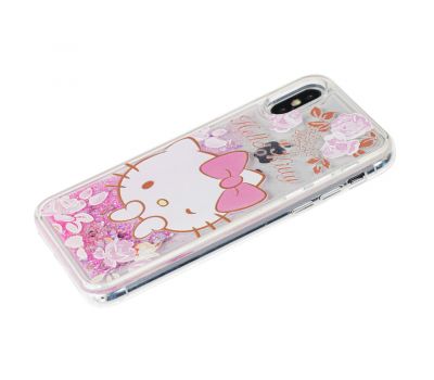Чохол для iPhone X / Xs блискітки вода рожевий "New Hello Kitty" 2110104