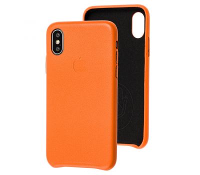 Чохол для iPhone X / Xs Leather Ahimsa помаранчевий