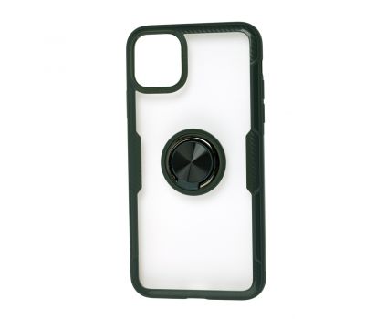 Чохол для iPhone 11 Pro Max Deen CrystalRing із кільцем темно-зелений