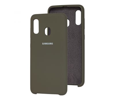 Чохол для Samsung Galaxy A20/A30 Silky Soft Touch оливковий