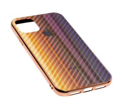 Чохол для iPhone 11 Carbon Gradient Hologram золотистий 2159742