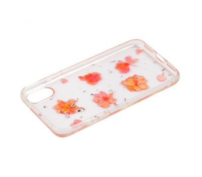 Чохол Nature Flowers для iPhone X / Xs гербарій рожеві квіти 2193463