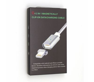 Кабель USB Магнітний Clip-ON Lightning чорний 221073