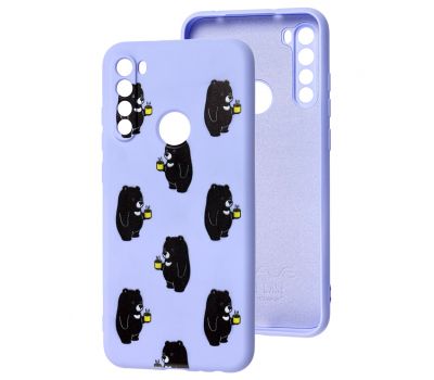 Чохол для Xiaomi Redmi Note 8T Wave Fancy bears with tea / light purple