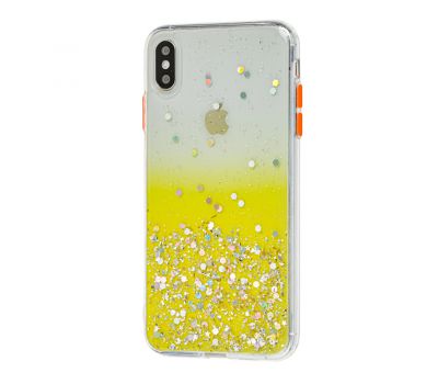 Чохол для iPhone X / Xs Glitter Bling жовтий