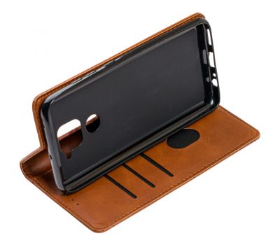 Чохол книжка Business Leather для Xiaomi Redmi Note 9 коричневий 2282046