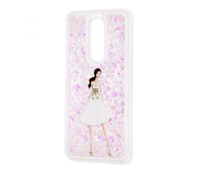 Чохол для Meizu M6T Блискучі вода світло-рожевий "дівчина в білій сукні"
