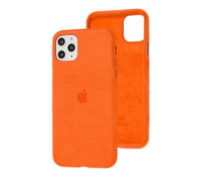 Чохол для iPhone 11 Pro Max Alcantara 360 помаранчевий