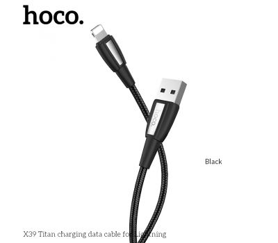 Кабель USB Hoco X39 Lightning Nylon Titan 2.4A 1m черный 2310745