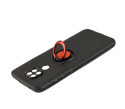 Чохол для Xiaomi Redmi Note 9 Deen ColorRing з кільцем чорний/червоний 2312017