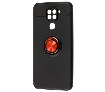 Чохол для Xiaomi Redmi Note 9 Deen ColorRing з кільцем чорний/червоний 2312016