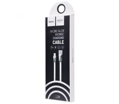 Кабель для iPhone 5/6 Hoco X4 Zinc Alloy Rhombic Lightning cable (1.2 m) белый 2313194