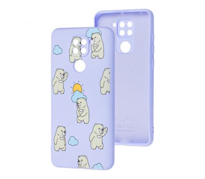 Чохол для Xiaomi Redmi Note 9 Wave Fancy cute bears / light purple