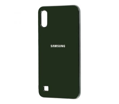 Чохол для Samsung Galaxy A10 (A105) Silicone case (TPU) темно-зелений