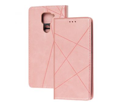 Чохол книжка Business Leather для Xiaomi Redmi Note 9 рожевий