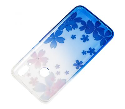 Чохол для Huawei P Smart 2019 Glamour ambre синій "квіти" 2339232