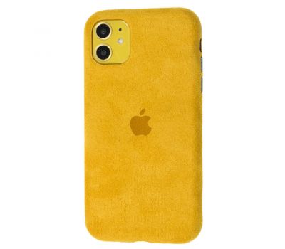 Чохол для iPhone 11 Alcantara 360 жовтий 2343225