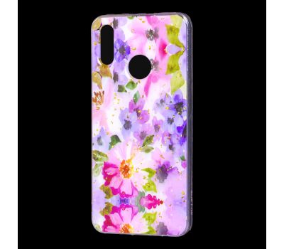 Чохол для Huawei P Smart 2019 Flowers Confetti "рожево-фіолетові квіти"