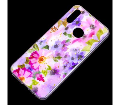 Чохол для Huawei P Smart 2019 Flowers Confetti "рожево-фіолетові квіти" 2356678