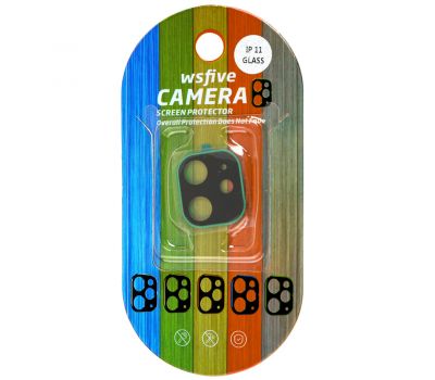 Захисне скло для камери iPhone 11 Wsfive чорно-зелене 2369438