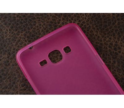 Силіконовий чохол для Samsung Galaxy Grand Prime G530h рожевий/прозорий бампер 24357