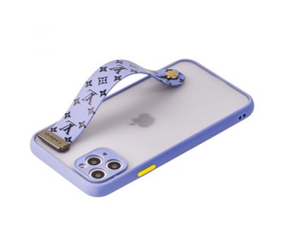 Чохол для iPhone 11 Pro WristBand LV лавандовий/чорний 2412170