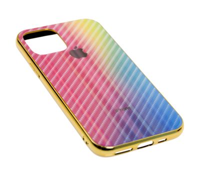 Чохол для iPhone 11 Pro Carbon Gradient Hologram рожевий 2412453
