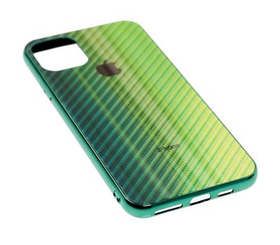 Чохол для iPhone 11 Pro Max Carbon Gradient Hologram зелений 2414772