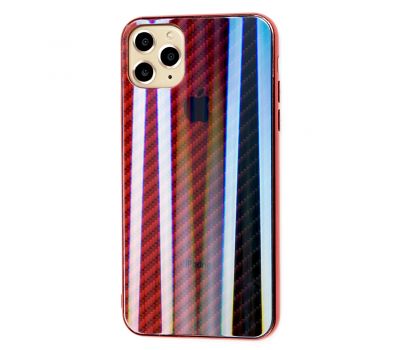 Чохол для iPhone 11 Pro Max Carbon Gradient Hologram червоний