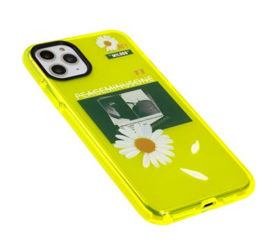 Чохол для iPhone 11 Pro Max Neon print ромашка жовтий/зелений 2414354