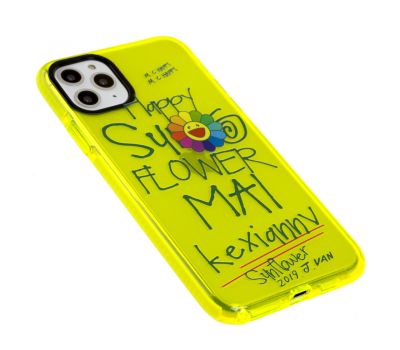 Чохол для iPhone 11 Pro Max Neon print happy жовтий/зелений 2414309