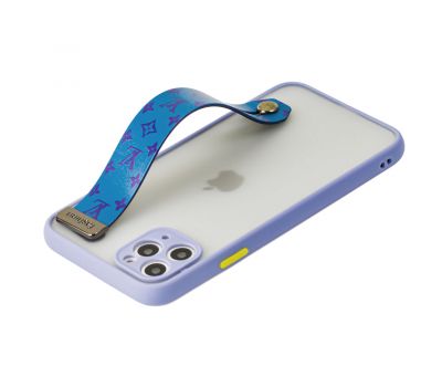 Чохол для iPhone 11 Pro Max WristBand LV лавандовий/зелений 2414551