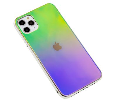 Чохол для iPhone 11 Pro Max Rainbow glass з лого зелений 2415594