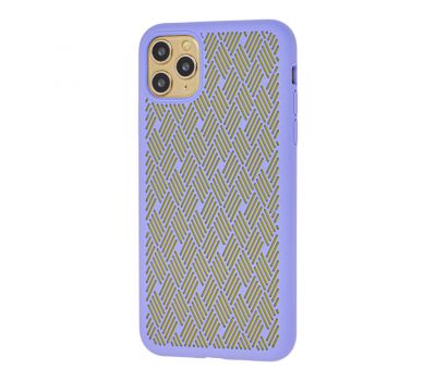 Чохол для iPhone 11 Pro Max Silicone Weaving світло-фіолетовий