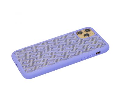 Чохол для iPhone 11 Pro Max Silicone Weaving світло-фіолетовий 2415781