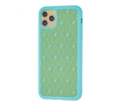 Чохол для iPhone 11 Pro Max Silicone Weaving бірюзовий