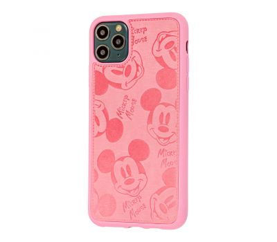 Чохол для iPhone 11 Pro Max Mickey Mouse leather рожевий